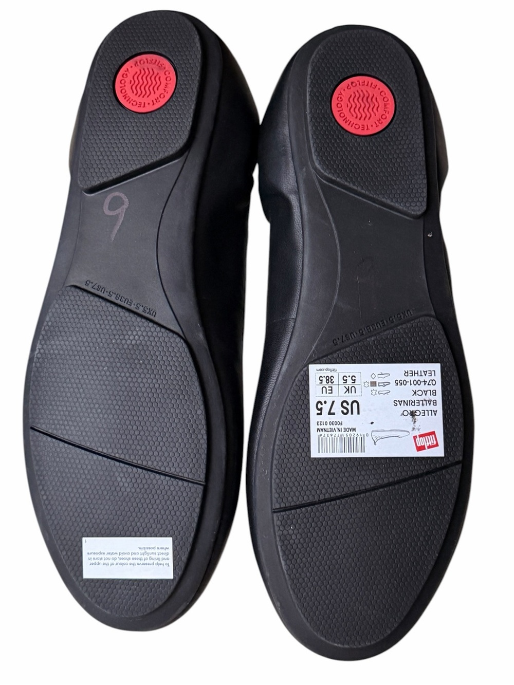 New Fitflops Allegro Black Ballerina Ballet Flats, 7.5 - Picture 7 of 11